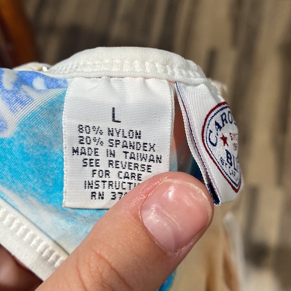 💜 FREE w/ PURCHASE 💜 Carolina Blues Vintage Y2K Tropical Bathing Suit Top 🍬 - Picture 5 of 5